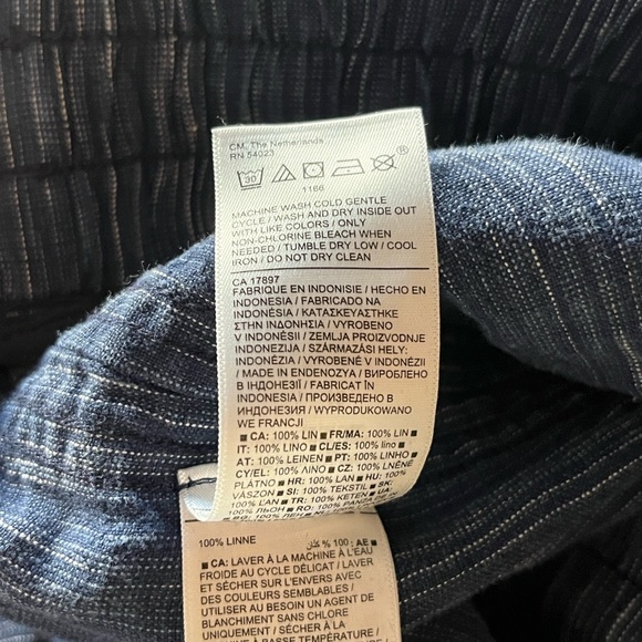 Athleta Cabo Linen Blue Wide-Leg Pants - Picture 10 of 15